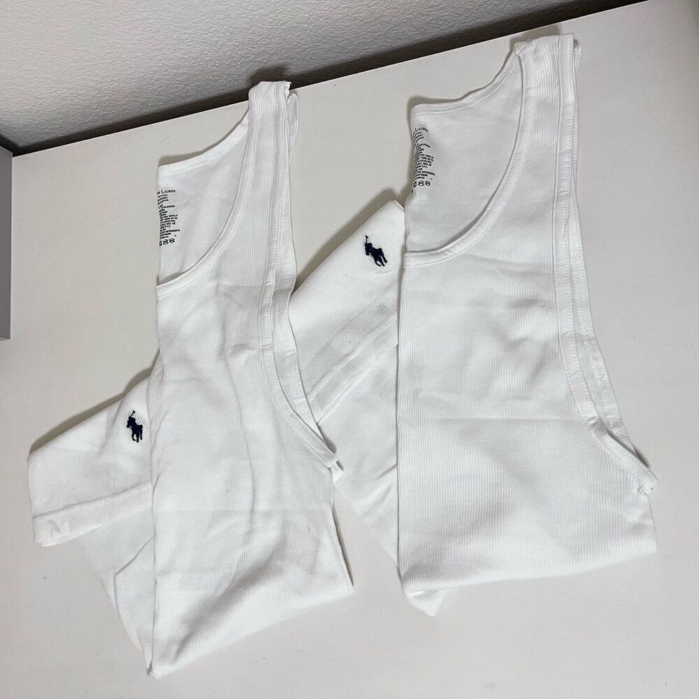 Polo Ralph Lauren Classic Fit Cotton Tank Tops Undershirts Lot of 2 Men's Size L